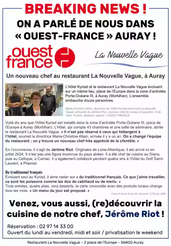 Le Restaurant - La Nouvelle Vague - Auray - restaurant AURAY