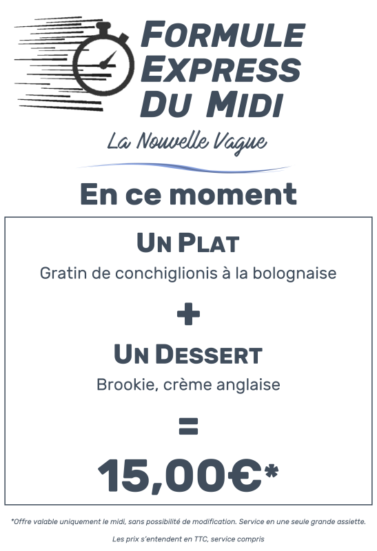 La Carte - La Nouvelle Vague - Restaurant Auray - Restaurant Traiteur