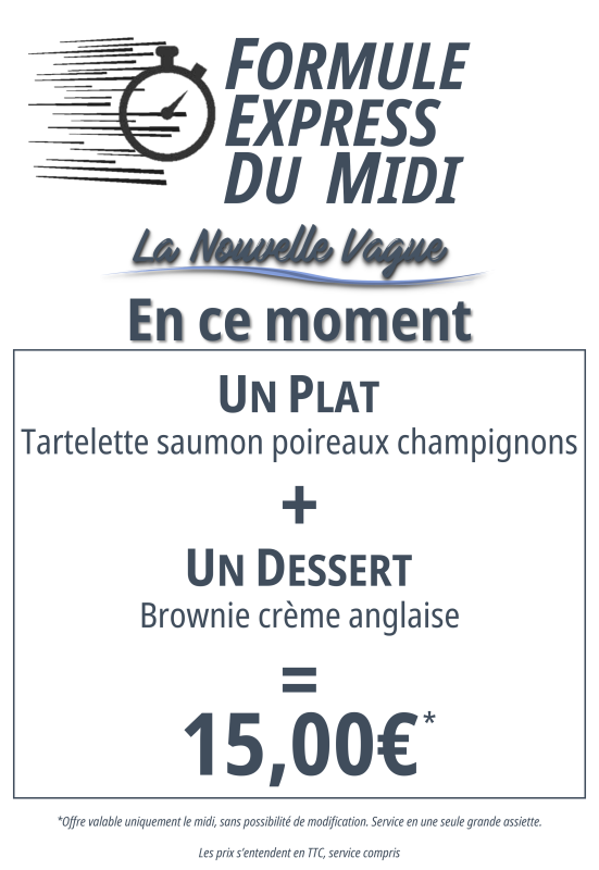 La Carte - La Nouvelle Vague - Restaurant Auray - Restaurant à Auray