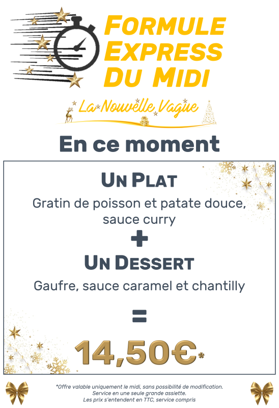 La Carte - La Nouvelle Vague - Restaurant Auray - Salon De Thé Auray