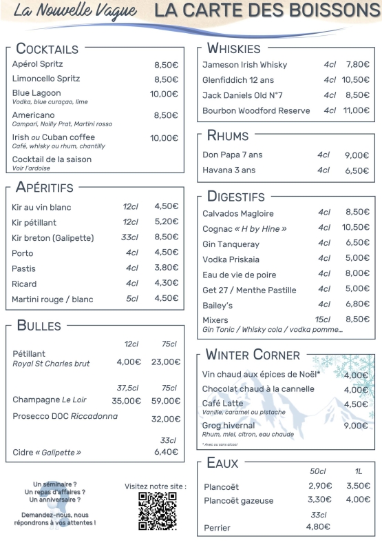 La Carte - La Nouvelle Vague - Restaurant Auray - restaurant AURAY