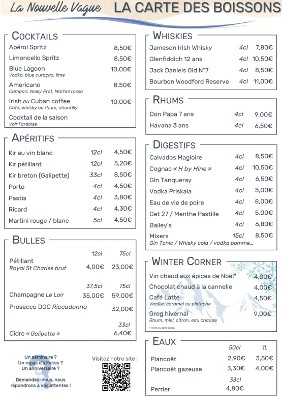 La Carte - La Nouvelle Vague - Restaurant Auray - meilleur restaurant AURAY